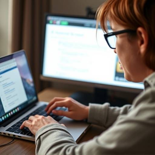 Image montrant une personne utilisant un logiciel de lecture d'écran pour accéder à un cours en ligne, symbolisant l'accessibilité numérique.